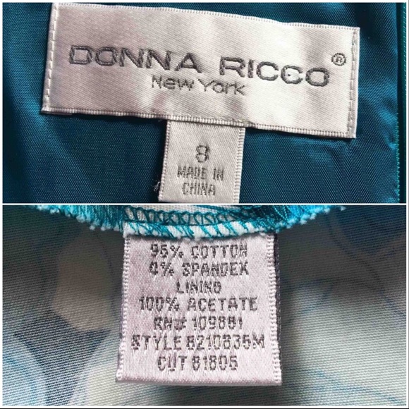 Donna Ricco Floral Sleeveless Dress Size 8 - Picture 8 of 10